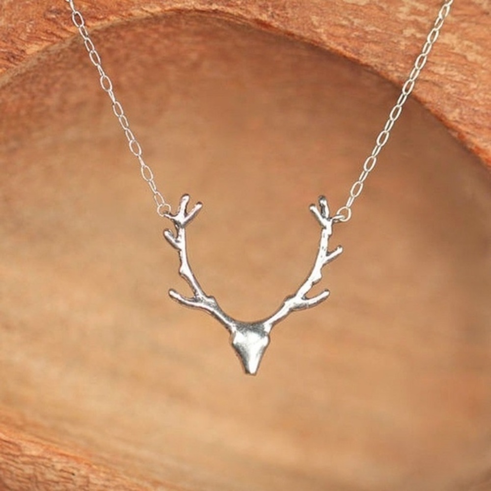 Tiny Cute Deer Antler Necklace.